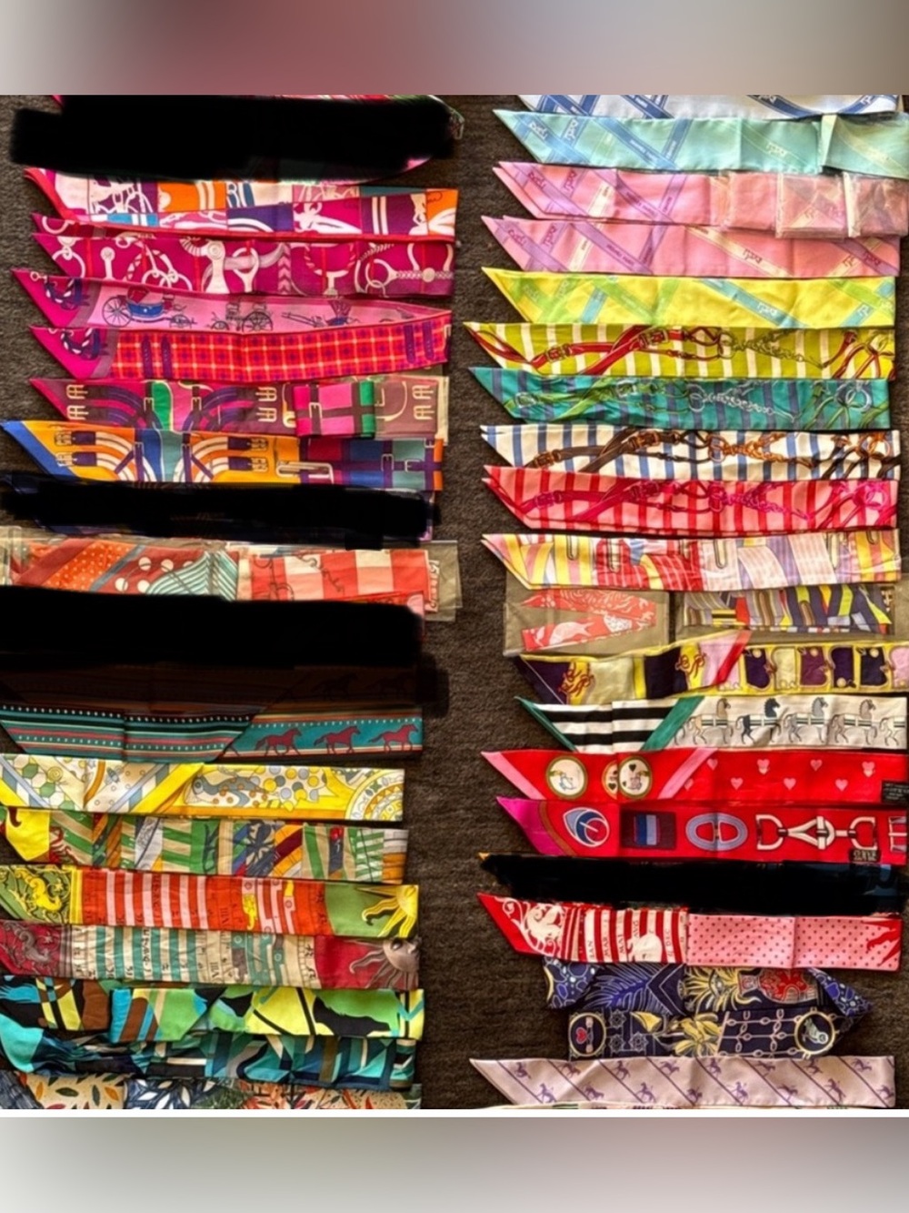 Hermès Twilly Colorful 100% Silk Designer Scarves Collection with box
